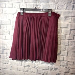 Maroon XL Pleated Skirt by Metaphor